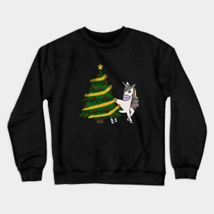 Unicorn Christmas Tree Festive Xmas Crewneck Sweatshirt